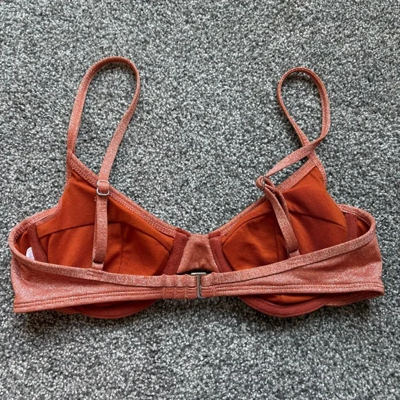 Xhilaration Swim Juniors' Rust Metallic Sparkle Underwire Bikini Top - small 0-2 - Picture 3 of 5